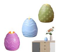 Easter Egg Candles - 3pcs Battery Operated Scented Engraved Wax - Spring Easter Egg Candles, for Home, Party, Living Room, Bedroom, Dining Room, Hallway
