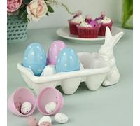 Easter Egg Carton Holder Bunny White Rabbit Sweets Candy Party Decoration