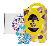 Easter Egg Chocolate Hamper for Easter Gifts - Large Dairy Milk Chocolate Egg with Crispy Sugar Shell Mini Eggs Pouch 232g and Topline Hanging Decoration. Great for Easter Egg Hunt