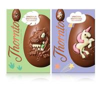 Easter Egg Chocolates Selection Pack of 2 - Featuring Unicorn Milk Chocolate Easter Egg 151g and Milk Chocolate Dinosaur Easter Egg 151g - Easter egg hunt, Hamper filler gift set