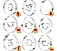 Easter Egg Cookie Cut,9 Piece Stainless Steel Baking Accessories | Forms For Festive | For Home Bakers Parents Beginners Home Party School Project Group Activity