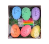 Easter Egg Decorating Kit: Paintable Foam Egg Art Set, Coloring & Doodle Pack | Creative Christmas Craft , Painting Activity D