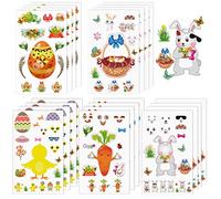 Easter Egg Decorating Stickers for Kids Make A Face Craft Animals Stickers Cow Duck Sheep Scrapbook Letters Small