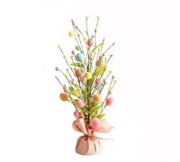 Easter Egg Decoration Tree, 45 cm Plastic Easter Decor for Home Desktop Holiday Display Festive Bunny Theme Party Indoor Use