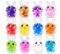 Easter Egg Fillers, 12 Pcs Mini Bunny Squishy Balls, Easter Basket Stuffers Essentials Egg Basket Fillers Gifts for Teens 14+ & Adults, Stress Relief Desk Toys