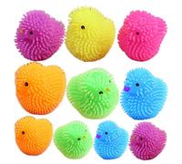 Easter Egg Fillers, 5/10PCS Light Up Easter Puffer Chicks, Stress Relief Fidget Toys, Easter Basket Stuffers, Tiny Chicks Toy, Puffer Ball Luminous Toy, Easter Egg Hunt Fillers, Squeeze Sensory Toy