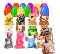 Easter Egg Fillers, Prefilled Eggs with Animal Plush Toys, Fun Hunt Game for Kids, Easter Decorations, Classroom Prizes