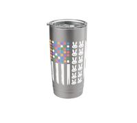 Easter Egg Flag with Bunny Faces Stainless Steel Insulated Tumbler