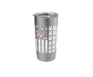 Easter Egg Flag with Bunny Faces Stainless Steel Insulated Tumbler