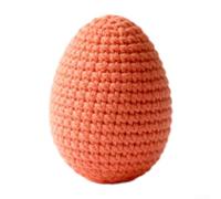 Easter Egg For Table Ornament with Handmade Knitted Yarn Design and Colorful Finish for Holiday Season Decor (Coral Orange)