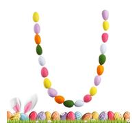 Easter Egg Garland Decorations, Felt Ball Festive Cute Bunting Banner, Egg Garland Easter Home Decor, for Trees Window Door Wall Staircase Porch Fireplaces Indoor Outdoor