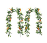 Easter Egg Garland Fireplace Mantel Decor, 2pcs Easter Pastel Egg Spring Garland - 5.7ft Rustic Spring Decor For Home Indoor Party Wall Mantel Stairs Window