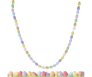Easter Egg Garland with Spots - Pastel Decorative Egg Banner | Multicolored Speckled Hanging Decoration | Decoration for Home, Classroom, Office, Restaurant