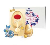 Easter Egg Hamper Gift - Luxury White Chocolate Egg with White Chocolate Truffles 260g and Wooden Topline Decoration. Easter Gifts for Women