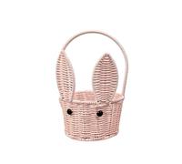 Easter Egg Hunt Basket for Kids, Hand Woven Wicker Picnic Basket with Handle, Flower Girl Basket, Empty Gift Storage Hamper for Fruit, Candy, Wedding, Toy Storage, Natural,14X28CM