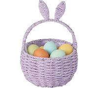 Easter Egg Hunt Basket for Kids Wicker Rattan Decorative Basket with Handle, Perfect for Easter Egg Hunting, Toy Storage & Easter Home Decor