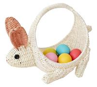 Easter Egg Hunt Basket with Handle Bunny Shaped Easter Basket Themed Organiser for Children's Toys, Fruits & Beach Accessories