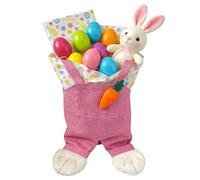 Easter Egg Hunt - Bunny Tote 46 x 25 cm, Reusable for Storing Sweets, Beautiful Velvet Fabric Transport Bag | Accessory Decoration