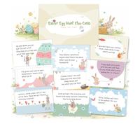 Easter Egg Hunt Clue Cards for Kids - 22 Cards + 2 Winning Certificates, Easter Scavenger Hunt Indoor Outdoor Reusable - Party Games Activity, Fun for Family & Birthday Party(Cartoon)