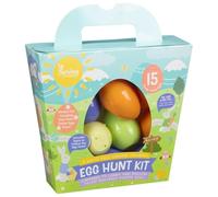 Easter Egg Hunt Kit 15pk - With 15 Candy And Mallow Filled Reusable Plastic Eggs - 6 Of The Eggs Contain Stickers! - Includes Signs For Your Egg Hunt