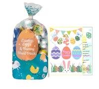 Easter Egg Hunt Pack 2026 - with Milk Chocolate Hollow Easter Eggs and Bunny Figure - 11 Individaully Wrapped Easter Eggs and 1 Large Bunny Easter Egg for Indoor and Outdoor Egg Hunt