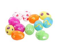 Easter Egg Hunt Party Supply Pack 12pc Fillable Plastic Assorted Prints Pattern Educational Learning Toy (as shown, One Size)