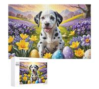 Easter Egg Hunt with Dalmatian Jigsaw Puzzle, 1000 PCS, for Adults And Families, A Rewarding Pastime for Dedicated Jigsaw Fans, for Cosy Nights
