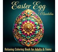 Easter Egg Mandalas: Relaxing Coloring Book for Adults & Teens: 50 Unique Mandala Designs on Black Background | Stress Relief, Mindfulness & Relaxation