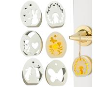 Easter Egg Mold - 6-Cavity Easter Egg Rabbit Silhouette Silicone Moulds - Hangable Ornament Moulds Resin Casting Epoxy for Home Decor