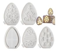 Easter Egg Mould - 145g, Silicone Egg Mould, Seamless Disappointment | Flexible Casting Mould, Projection Design Easter Bunny Baking Mould, Plaster Moulds for Fondant, Chocolate