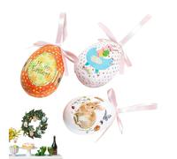 Easter Egg Ornaments for the - 3 Pieces 7cm Foam Spring Bunny, Funny Easter Egg Decorations, Colorful Holiday Egg Hanging | Mini Easter Decor Set for Party, Home, Wall, Window