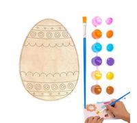Easter Egg Painting Kit - Wood 10x13x1.5cm | Crafting Set, Basket Stuffer Painting Activity | Creative Art Kit For Boys Girls Preschoolers Daycare Centers, Homeschooling, School Projects, Birthday Fun