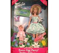 Easter Egg Party Barbie and Kelly Gift Set + Fun Easter Scene With Re-Usable Vinyl Stickers