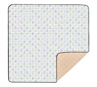 Easter Egg Pastel White Large Sturdy Baby Play Mat for Floor Water Resistant Padded Baby Mat for Kids Toddlers Infants 50'' x 50''