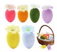 Easter Egg Pendants | Decorative Hanging with Flower - Decorative Fabric Egg as Art for Desk | for Window Bookshelf Table Shelf Party Family Teenage Friends