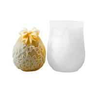 Easter Egg Rabbit Candle Mold - 3D Easter Bunny Eggs Silicone Mold | Carved Flowers Easter Eggs Molds | Easter Bunny Candle Mold | Silicone Easter Egg Soap Mold | Epoxy Bunny Eggs Table Candle Mold