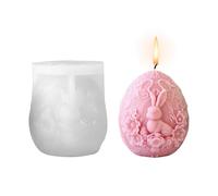 Easter Egg Rabbit Candle Moulds,1PC 3D Easter Rabbit Silicone Moulds,Cute Bunny Rabbit Candle Moulds for Making Candle, Soap Wax Crafts Home Decoration (Rabbit Egg Mould)