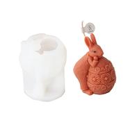 Easter Egg Rabbit Candle Moulds,1PC 3D Rabbit Hug Egg Candle Silicone Mold,Cute Bunny Epoxy Resin Casting Mould for Candle Making Handmade Soap Gift Craft Easter Home Decoration (B)