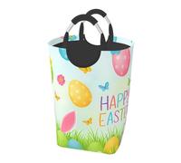Easter Egg Rabbit Ears Gradient Background Dirty Clothes Pack Waterproof Foldable Oxford Cloth Laundry Hamper