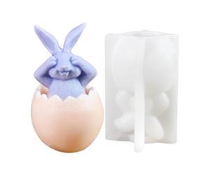Easter Egg Silicone Mould Bunny Shape Easter Silicone Molds Easter Egg Candle Mold Silicone Egg Bunny Candle Mould | Silicone Epoxy Resin Molds for Aromatherapy Candle