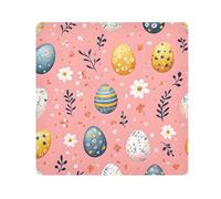 Easter Egg Spring Pattern Camera Wrap Cloth, Squares Magic Self-Adhesive Cloth for Lens Camera Anti-Scratch Lens Protector Makeup Wrap Cloth Bag 17.7" x 17.7"