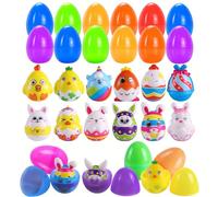 Easter Egg Squishies Toys for Easter Eggs Hunt, Slow Rising Stress Squishies for Kids, Bunny Chick Stress Balls, Easter Basket Stuffers, Party Favors