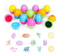 Easter Egg Stampers Set, 12pcs Easter Egg Stamps for Kids, Color Easter Eggs for Stuffers, Filled with Easter Egg Hunt, Premium Gift for Boys Girls Kids, Birthday Decorations, Easter Theme Party