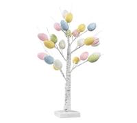 Easter Egg Tree, 17.7" Lighted Easter Tree Battery Operated, LED Birch Tree Tabletop Centerpiece Light for Easter Decorations