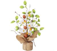 Easter Egg Tree Decoration with Artificial Green Foliage Branches Made from PE Plastic and PU Foam Materials (D)