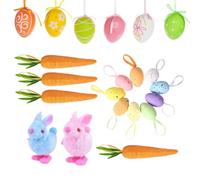 Easter Egg Tree Decorations, Pack of 15 Colourful Artificial Foam Festive Decorations for Easter Parties, for Indoor Offices, Window Doors, Bedside Tables Trees, Holidays