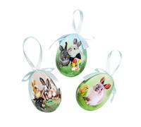 Easter Egg Tree Ornaments | 2.7 Inch Foam Holiday Decor - Funny Rabbit Easter Egg Decorations,for Party Home Wall Window Door Garden Yard Patio Porch Office School