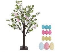 Easter Egg Tree with Eggs Ornaments, 2026 Easter Decorations Lighted White Birch Tree with Timer Battery Powered, for Home Tabletop Centerpiece Spring Indoor Decorations