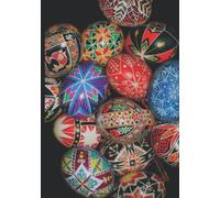 Easter Egg Ukrainian Notebook Journal Traditional Wooden Pysanky Lined: Beautiful Ruled Aesthetic Notepad for Writing Home School Work