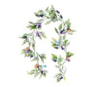 Easter Egg Vine Garland 160cm 200cm Plastic Colorful Spring Decoration Multicolor Eggs for Wall Door Mantle Table Floral Hanging Home Party Display(Style B)